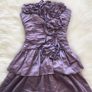 BCBCMAXAZRIA brand new purple strapless mini dress with cute floral design!